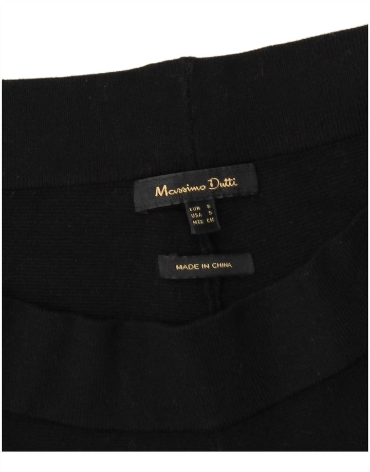 Massimo Dutti Womens Wide Leg Cropped Trousers Small W28 L25 Black