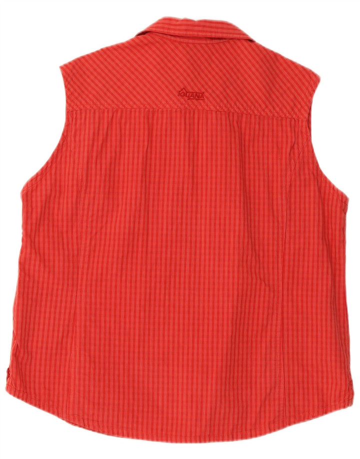 Iguana Womens Sleeveless Shirt IT 44 Medium Red Check Cotton
