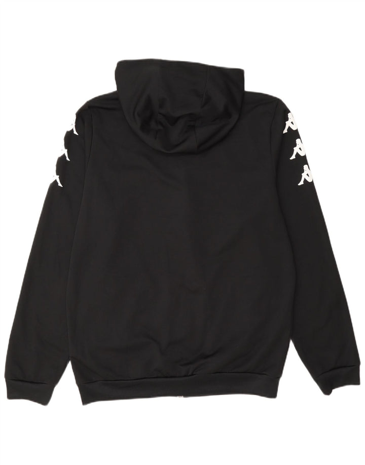 Kappa Mens Graphic Zip Hoodie Sweater Medium Black Polyester
