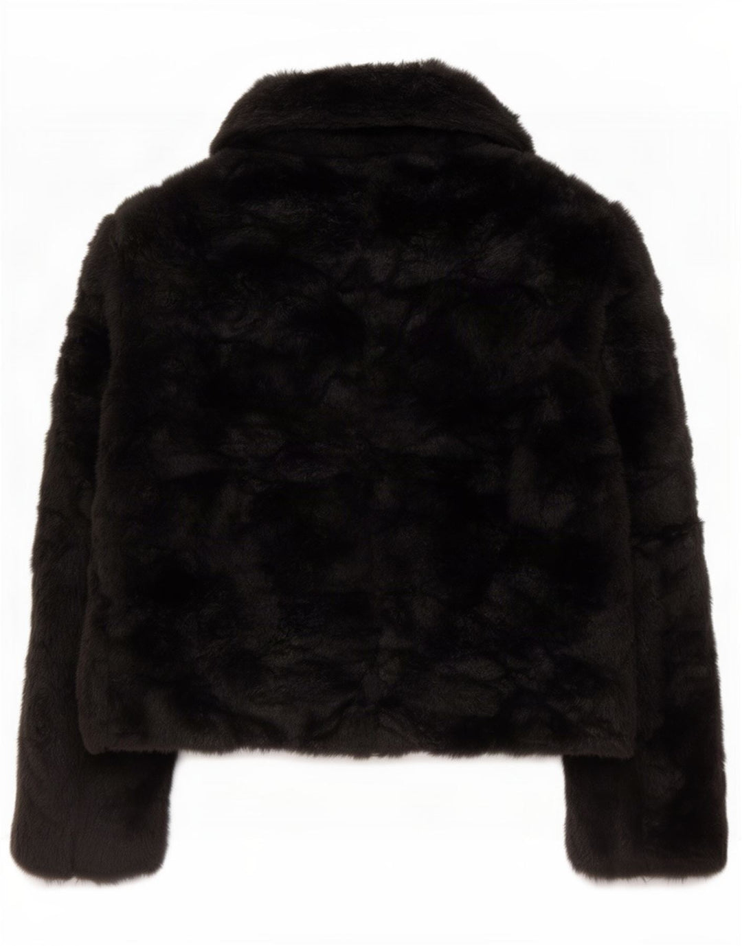 Zara Womens Open Faux Fur Jacket UK 10 Small Black Acrylic
