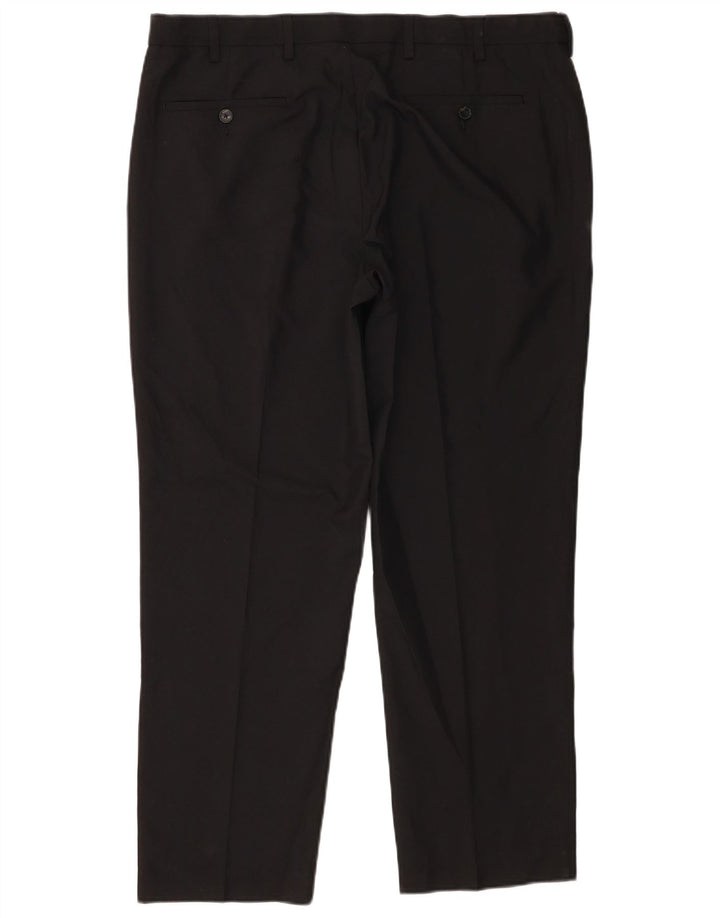 Marks & Spencer Mens Regular Fit Chino Trousers W38 L29 Black Polyester