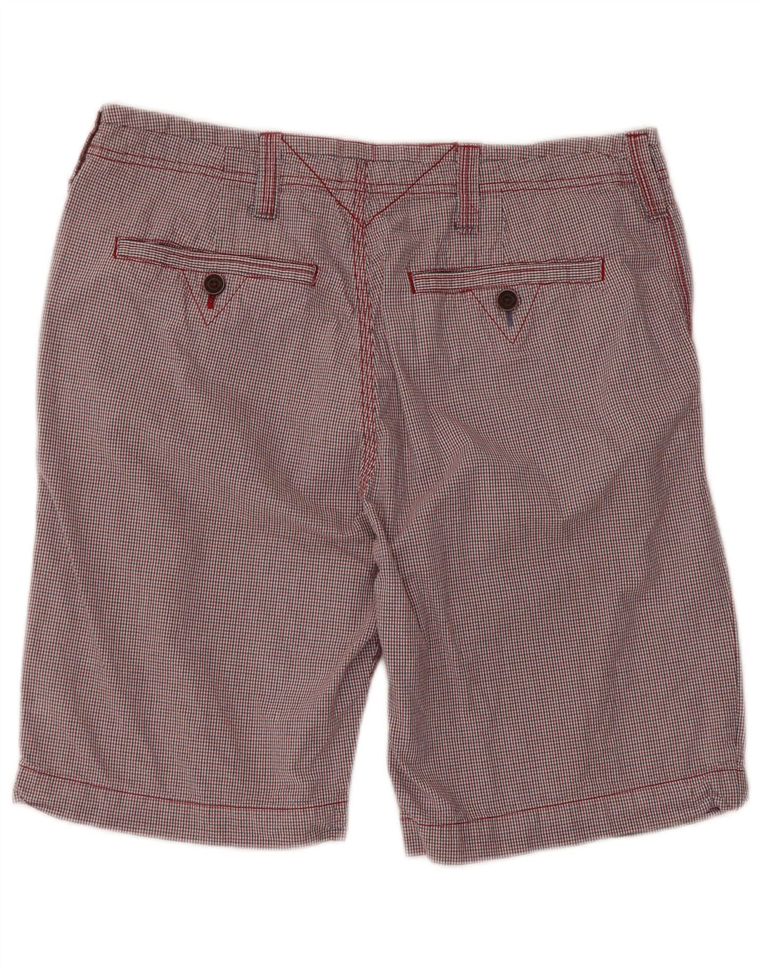 WHITE STUFF Mens Chino Shorts W34 Large Red Gingham Cotton