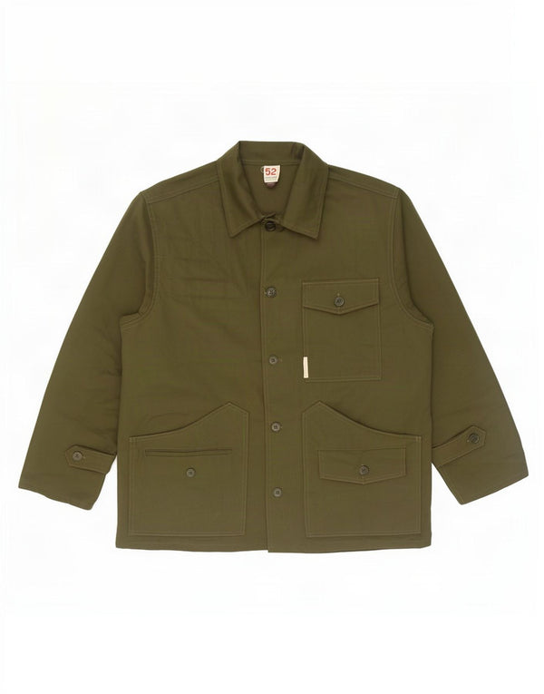 Vintage Mens Utility Jacket IT 52 XL Khaki Polyester