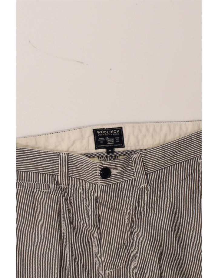 WOOLRICH Mens Casual Shorts W32 Medium Grey Striped Vintage Woolrich and Second-Hand Woolrich from Messina Hembry 