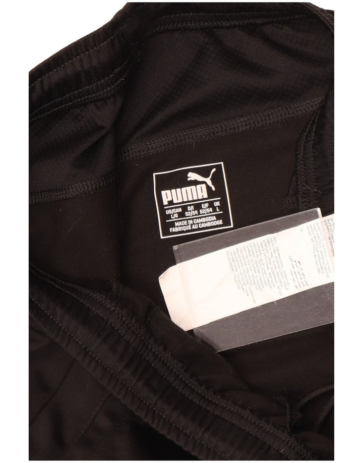 Puma Mens Graphic Tracksuit Trousers Large Black Polyester