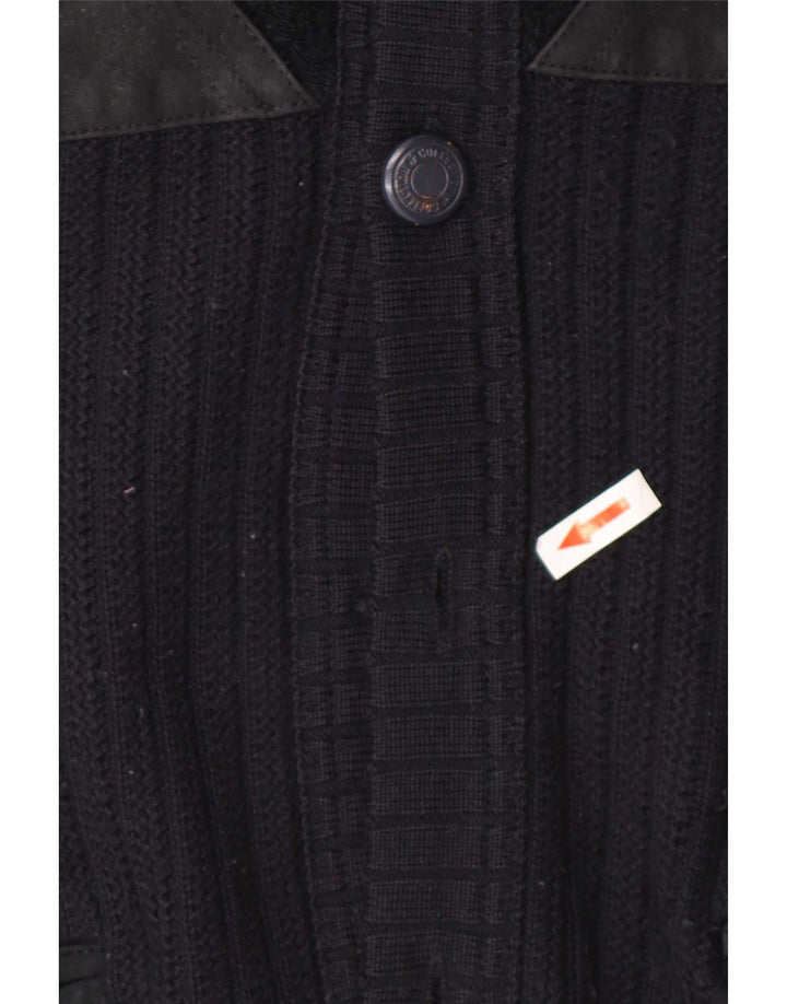 Malagrida Mens Cardigan Sweater Medium Navy Blue Colourblock