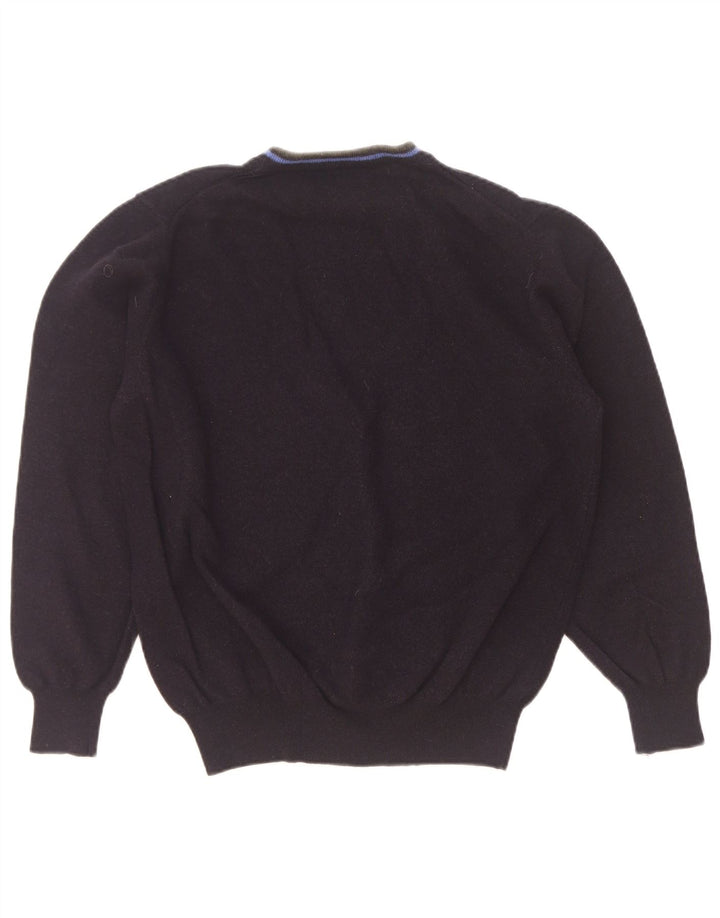Fred Perry Womens Turtle Neck Jumper Sweater UK 16 Large Navy Blue Wool