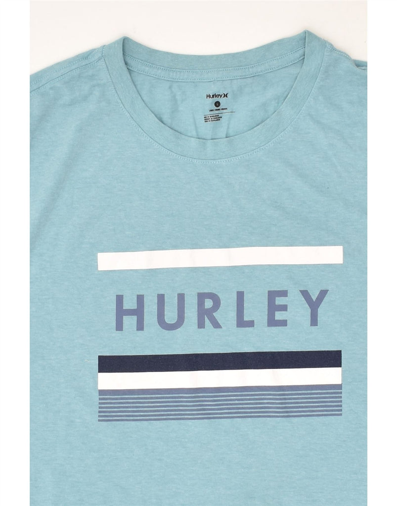 HURLEY Mens Graphic T-Shirt Top Large Blue Cotton | Vintage Hurley | Thrift | Second-Hand Hurley | Used Clothing | Messina Hembry 