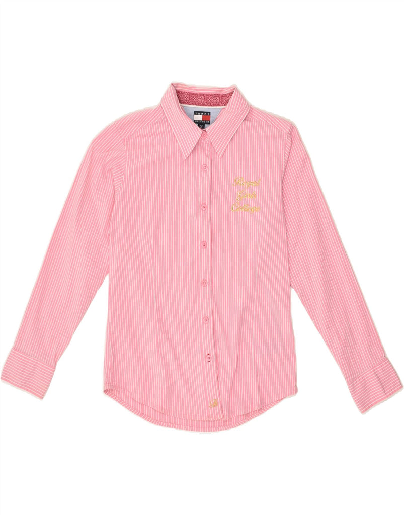 TOMMY HILFIGER Girls Shirt 11-12 Years Medium  Pink Pinstripe Cotton | Vintage Tommy Hilfiger | Thrift | Second-Hand Tommy Hilfiger | Used Clothing | Messina Hembry 