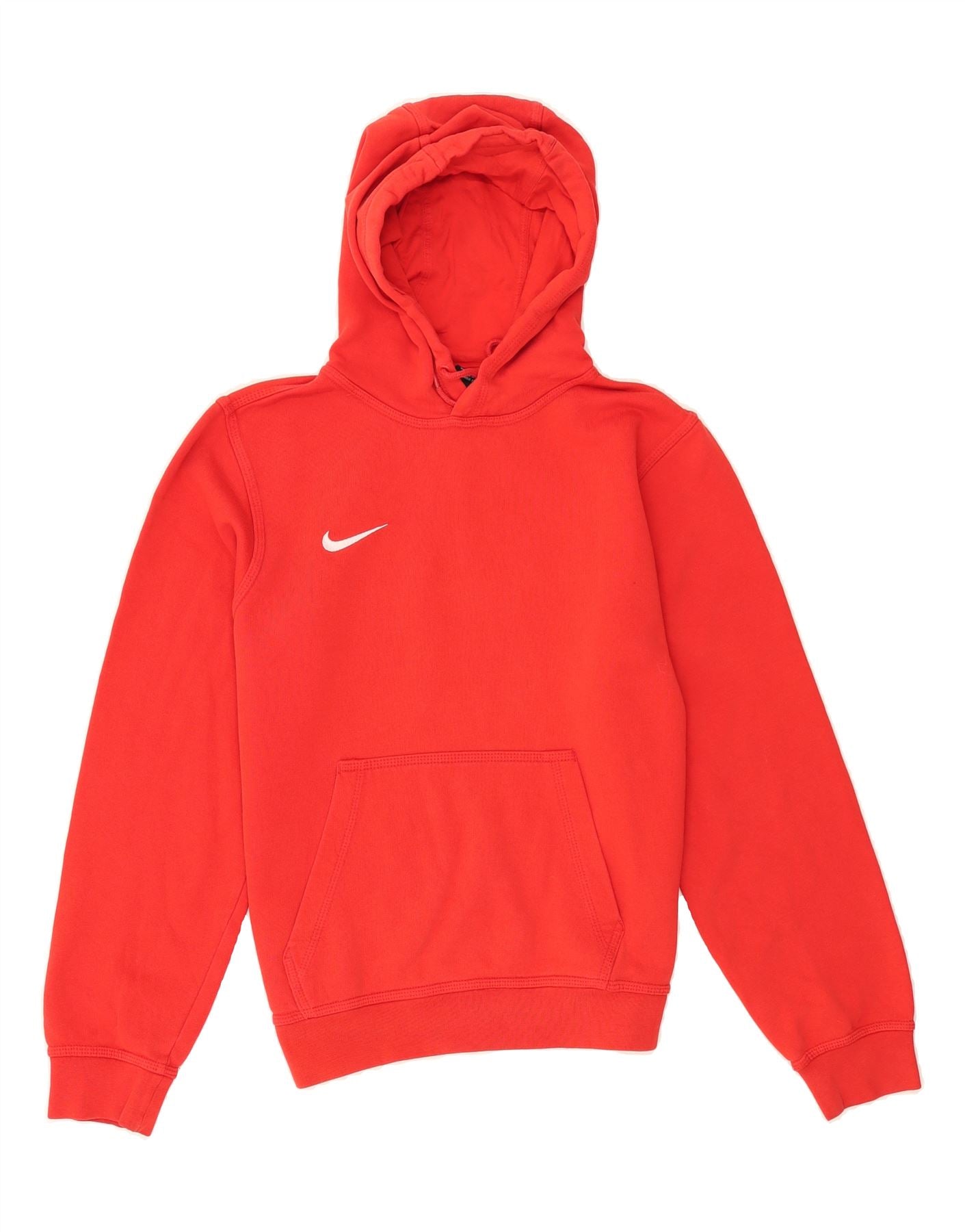 NIKE Womens Oversized Hoodie Jumper UK 10 Small Red Polyester