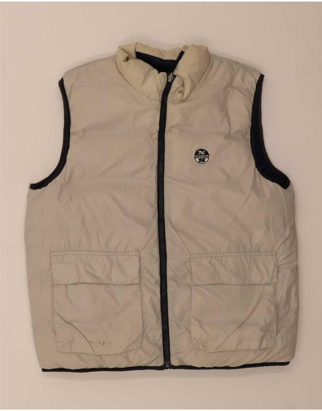 North Sails Mens Reversible Padded Gilet UK 38 Medium Navy Blue Polyamide