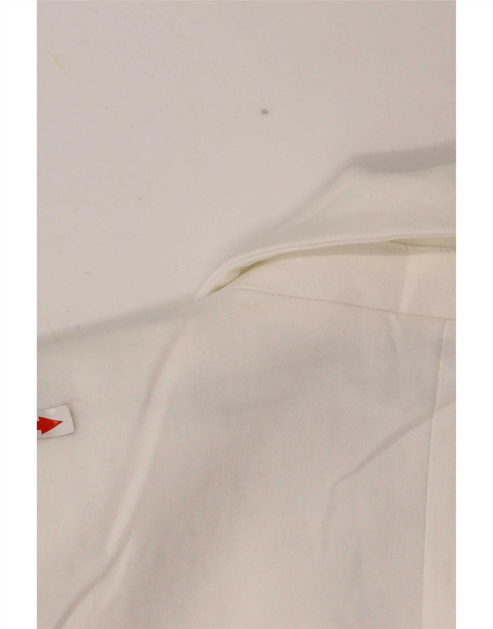 Zara Womens 1 Button Blazer Jacket UK 14 Medium White Polyester