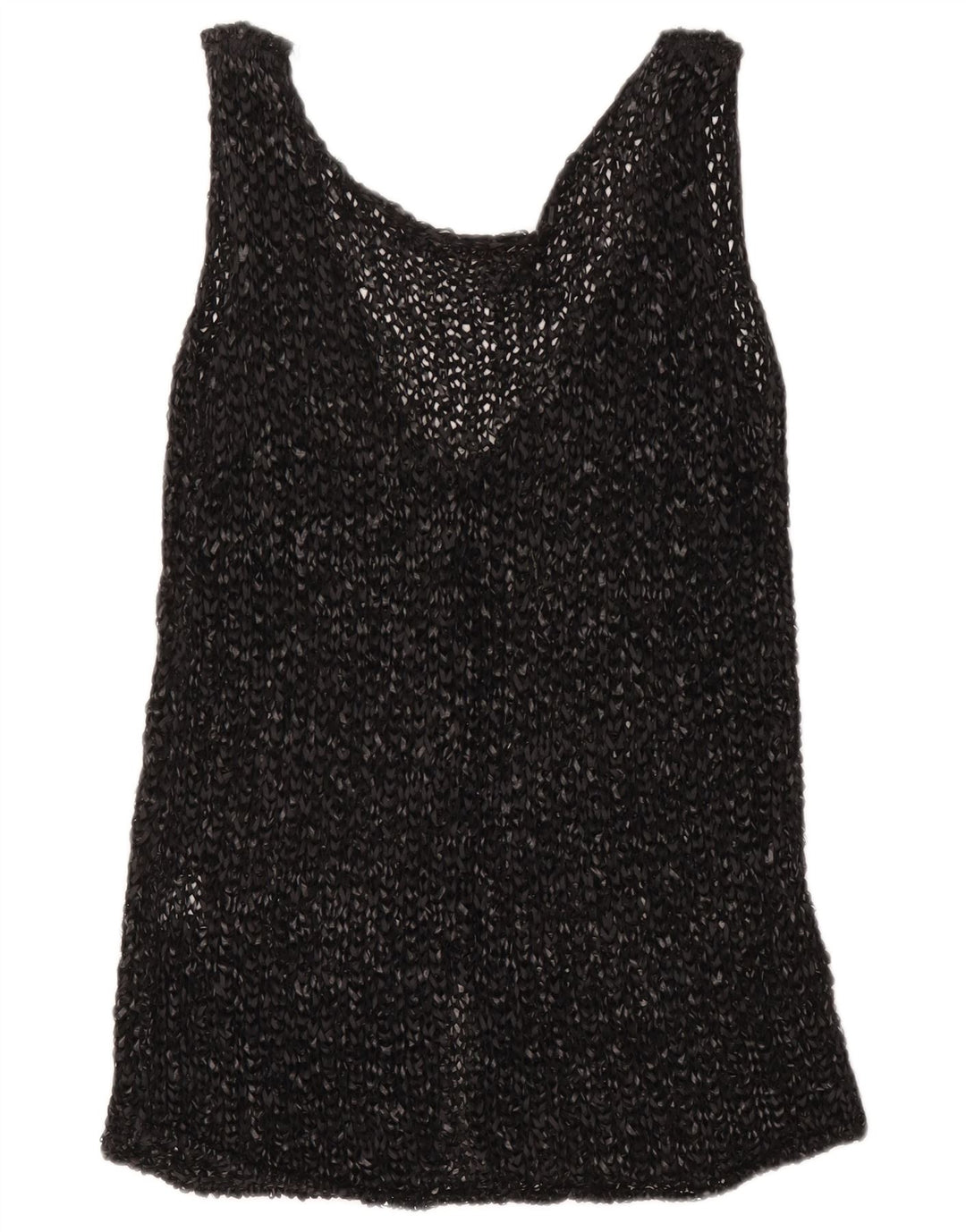 Codice Womens Sleeveless Crochet Cardigan Top UK 16 Large Grey Cotton