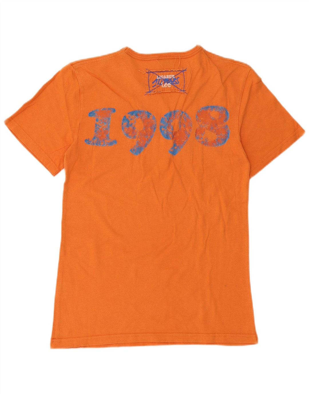 Lee Mens Graphic T-Shirt Top Medium Orange Cotton