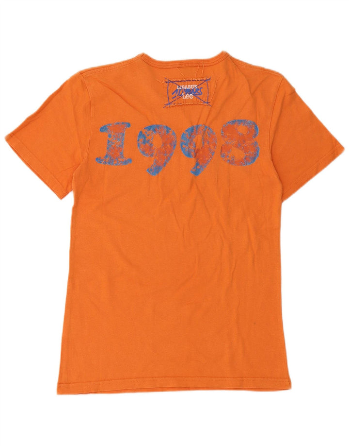 Lee Mens Graphic T-Shirt Top Medium Orange Cotton