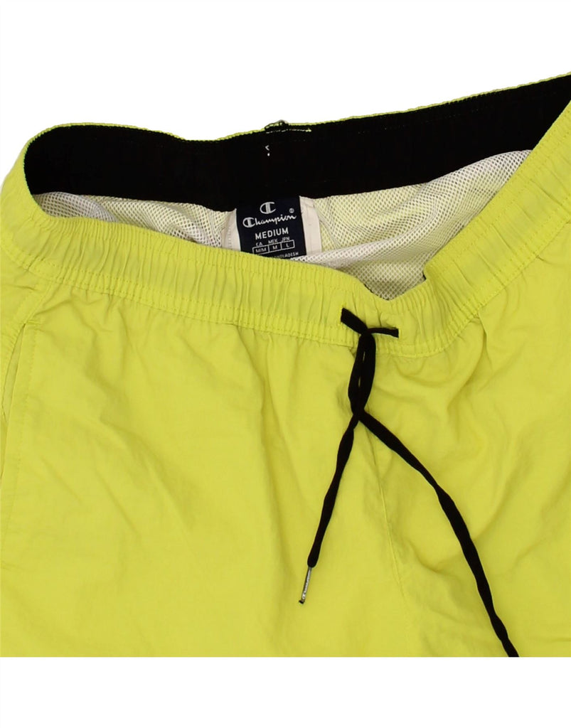 CHAMPION Mens Sport Shorts Medium Yellow Polyester | Vintage Champion | Thrift | Second-Hand Champion | Used Clothing | Messina Hembry 