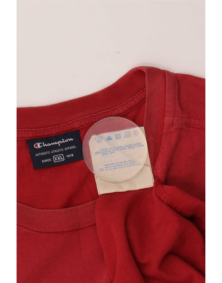 Champion Womens Graphic T-Shirt Top 2XL Red Cotton