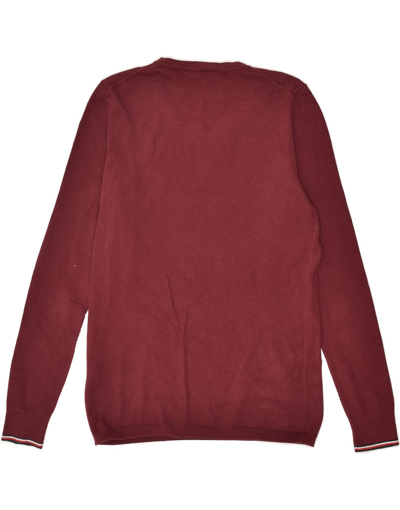 TOMMY HILFIGER Womens Crew Neck Jumper Sweater UK 14 Large Burgundy | Vintage Tommy Hilfiger | Thrift | Second-Hand Tommy Hilfiger | Used Clothing | Messina Hembry 