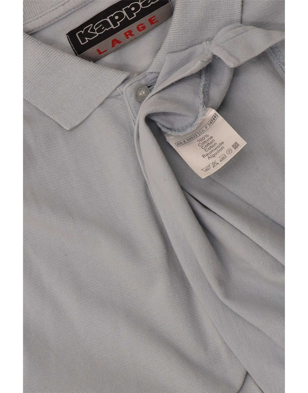 Kappa Mens Regular Fit Polo Shirt Large Blue Cotton