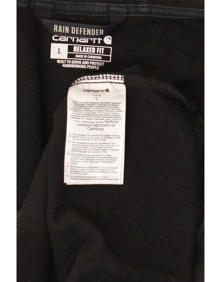 Carhartt Mens Relaxed Fit Zip Hoodie Sweater Large Black Polyester