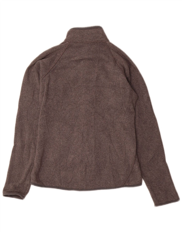 Eddie Bauer Womens Tracksuit Top Jacket UK 10 Small Grey Flecked Polyester