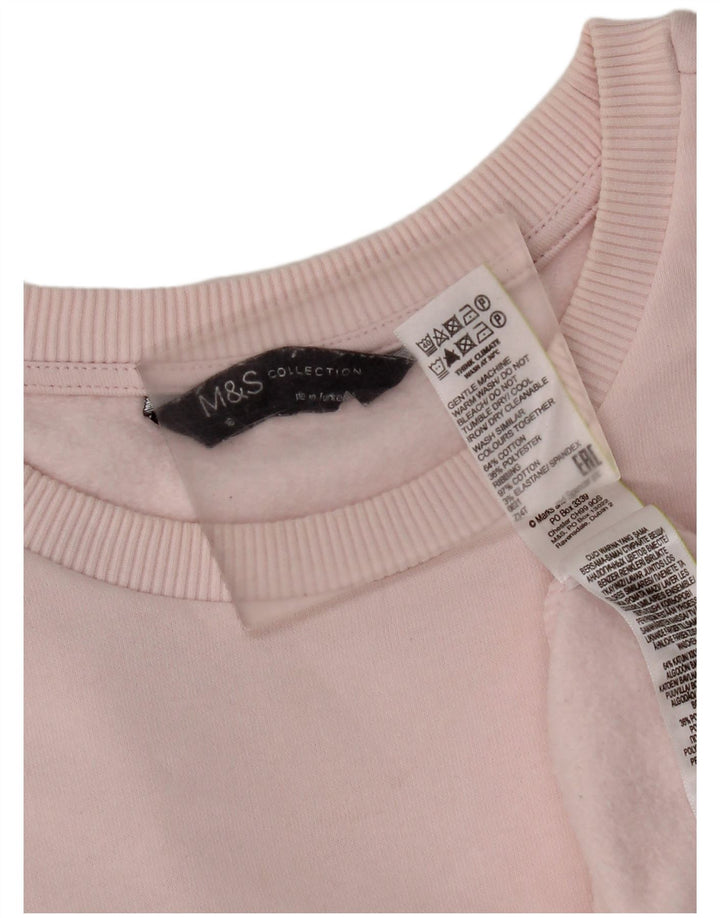 Marks & Spencer Womens Sweatshirt Jumper UK 16 Large Pink Cotton