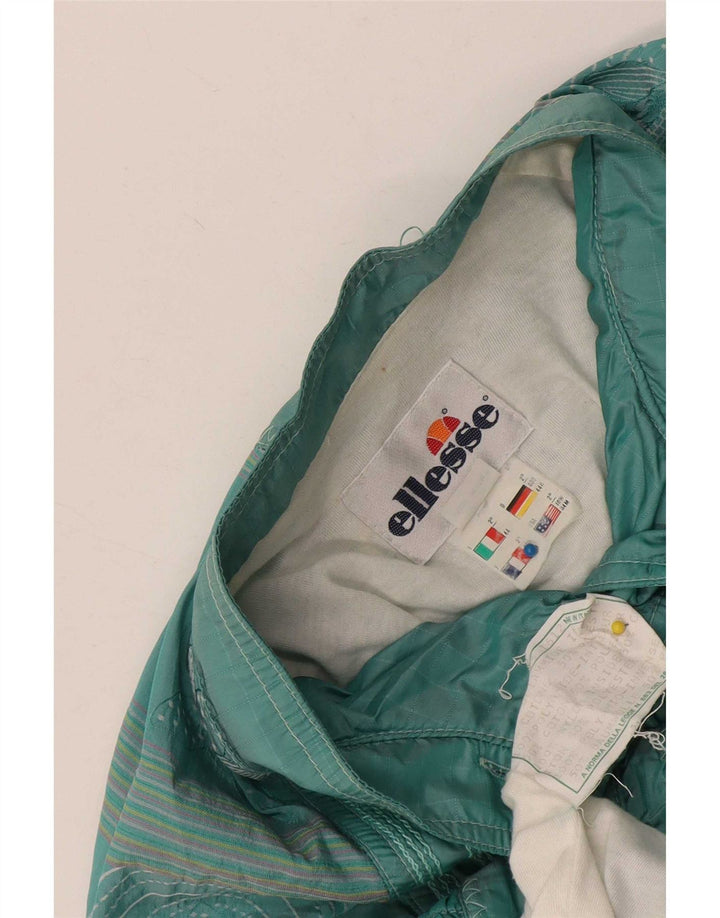 Ellesse Womens Tracksuit Top Jacket IT 44 Medium Green Paisley Cotton