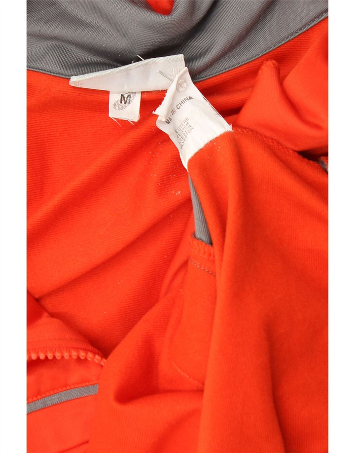 Asics Mens Tracksuit Top Jacket Medium Orange Colourblock Polyester