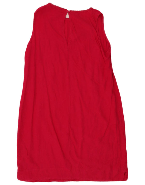 Marks & Spencer Womens Sleeveless Shift Dress UK 14 Large Pink Linen