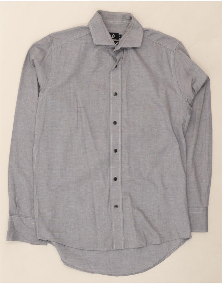 DACK'S Mens Slim Fit Shirt Small Grey Spotted Cotton Vintage Dack's and Second-Hand Dack's from Messina Hembry 