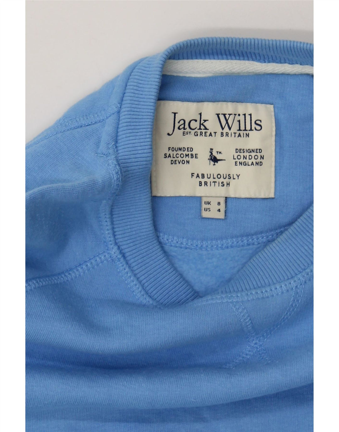 JACK WILLS Womens Oversized Sweatshirt Jumper UK 8 Small Blue Cotton Vintage Jack Wills and Second-Hand Jack Wills from Messina Hembry 