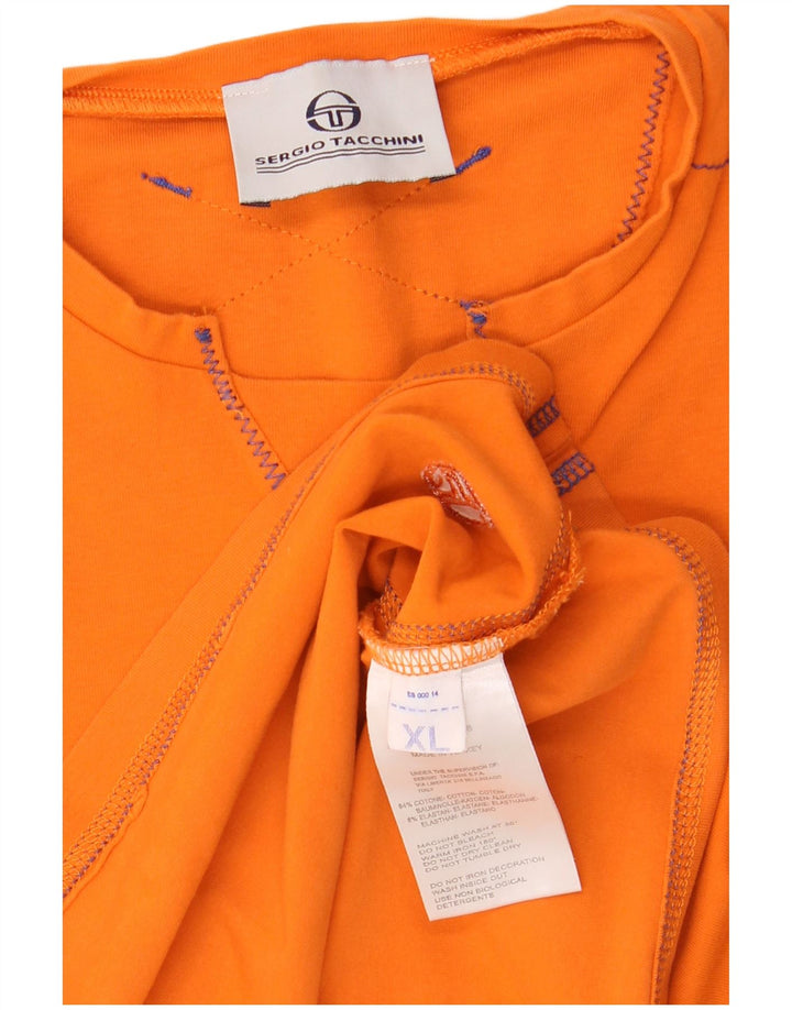 SERGIO TACCHINI Womens T-Shirt Top UK 18 XL Orange Cotton