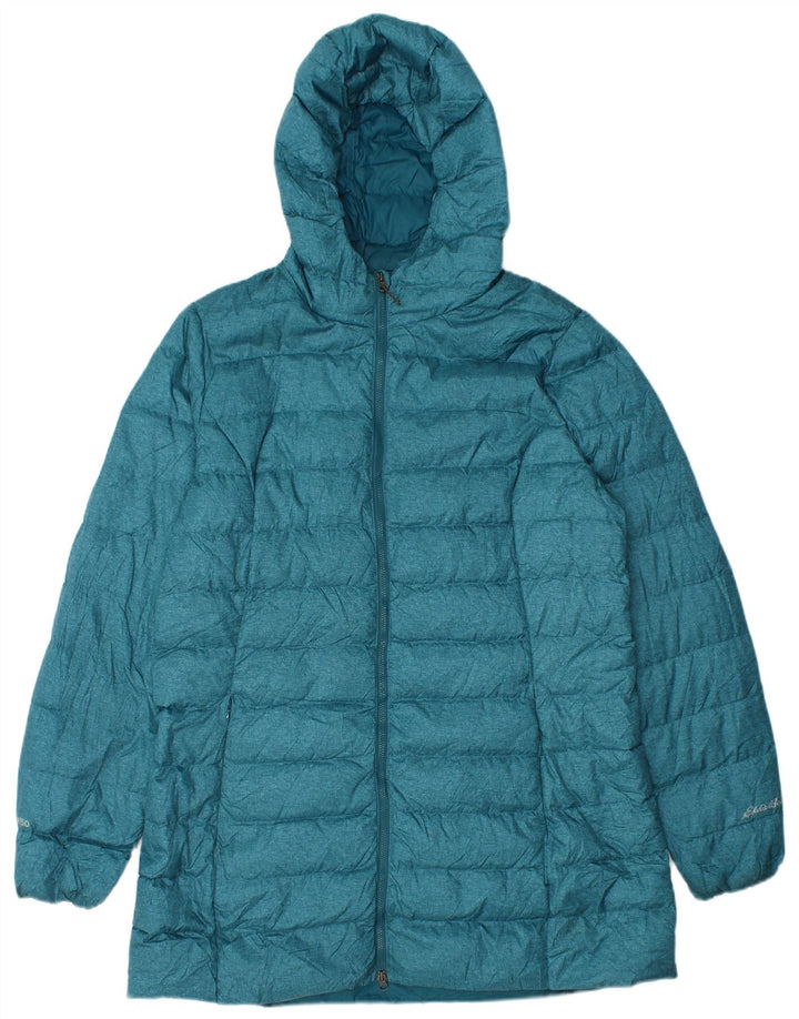 EDDIE BAUER Womens Hooded Padded Coat UK 14 Large Blue