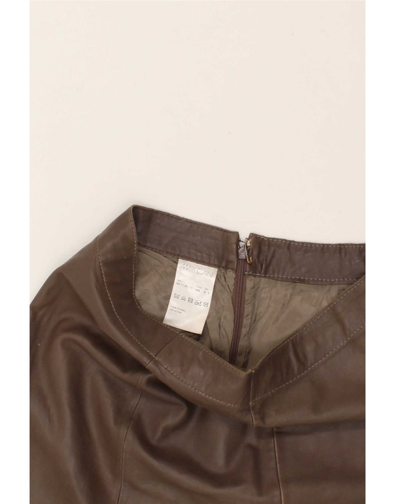 MARCCAIN Womens Leather Skirt W30 Medium Brown Leather Vintage Marccain and Second-Hand Marccain from Messina Hembry 