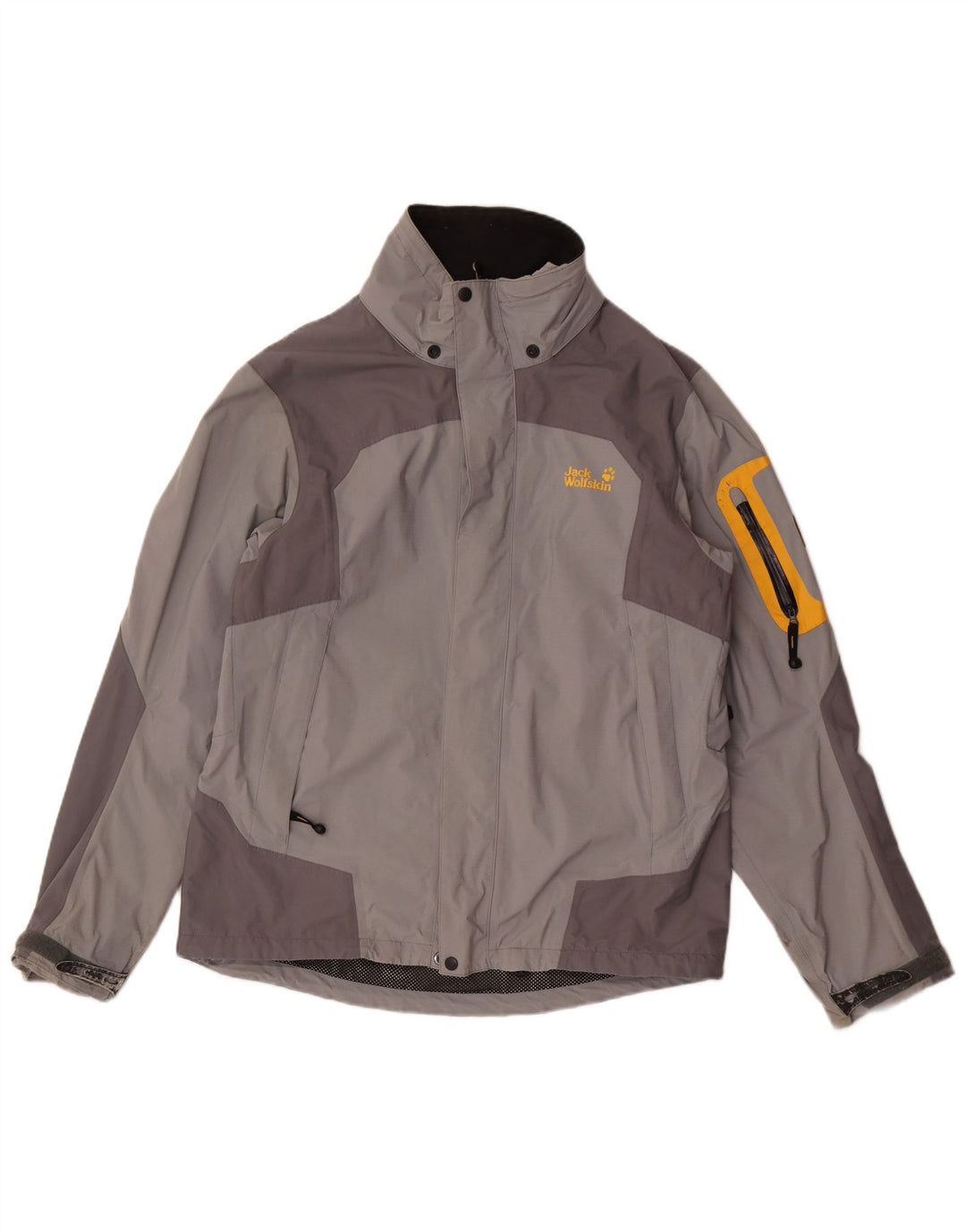 Jack Wolfskin Mens Rain Jacket UK 40/42 Large Grey Colourblock Polyamide