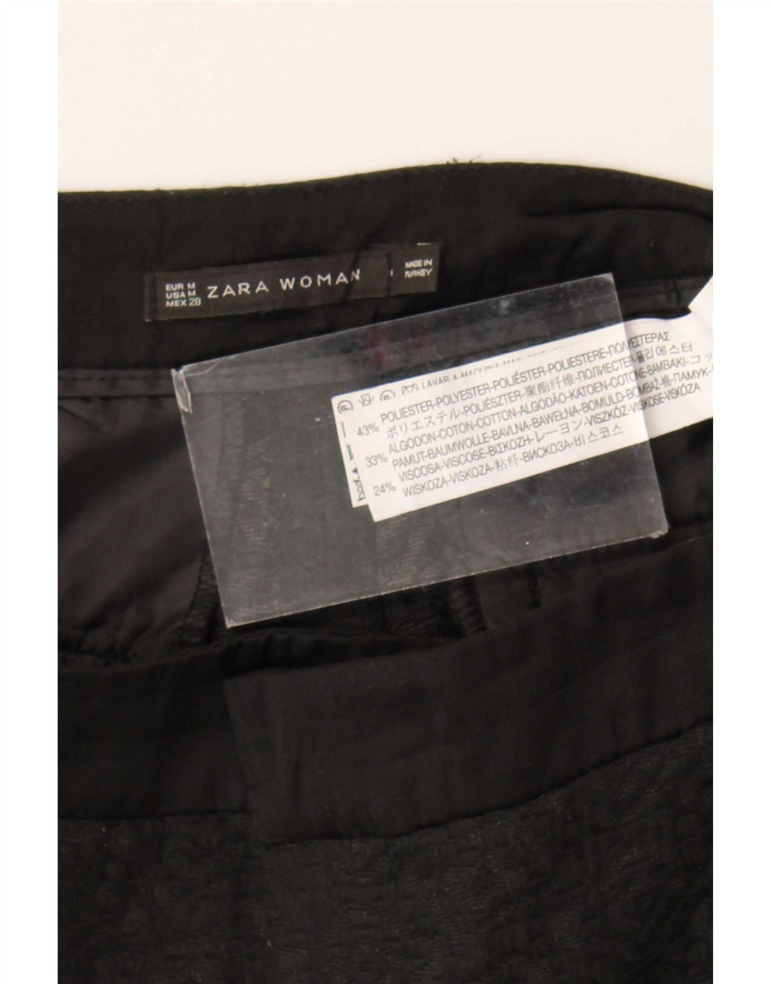 Zara Womens Slim Cropped Trousers Medium W28 L25 Black Spotted Polyester