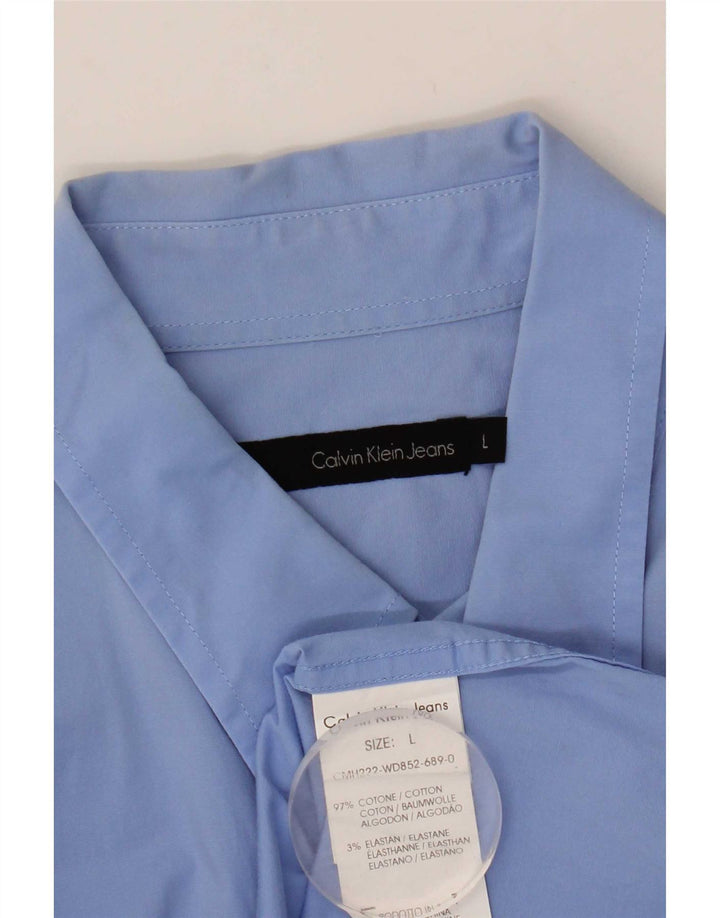 Calvin Klein Jeans Mens Shirt Large Blue Cotton