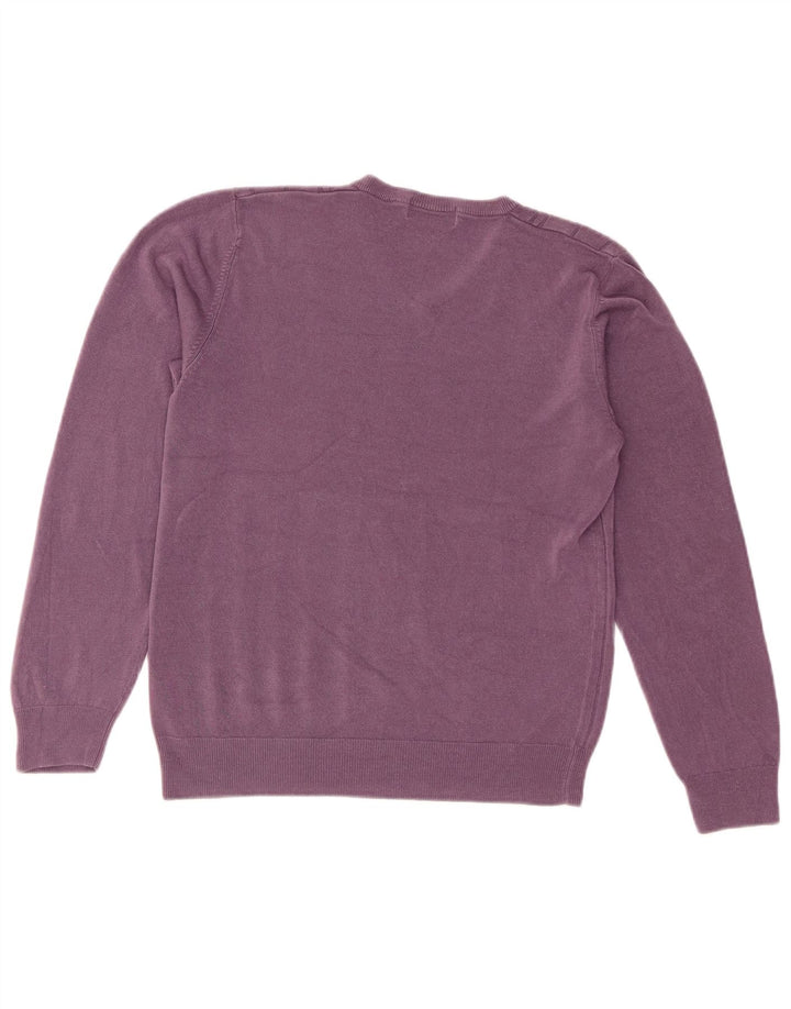 Marks & Spencer Womens V-Neck Jumper Sweater UK 14 Medium Purple
