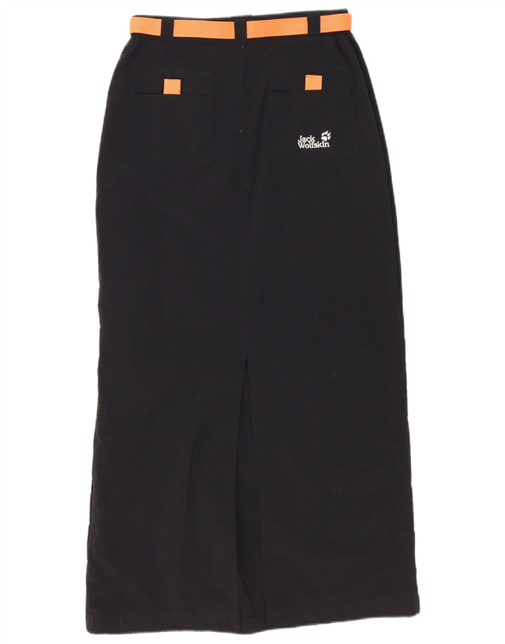Jack Wolfskin Womens High Waist Maxi Skirt Medium W28 Black Polyester