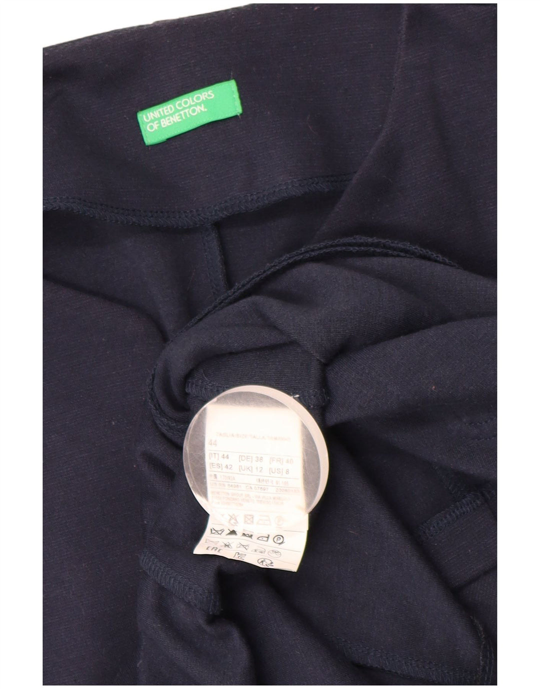 Benetton Womens 1 Button 1 Button Blazer Jacket UK 12 Medium Navy Blue