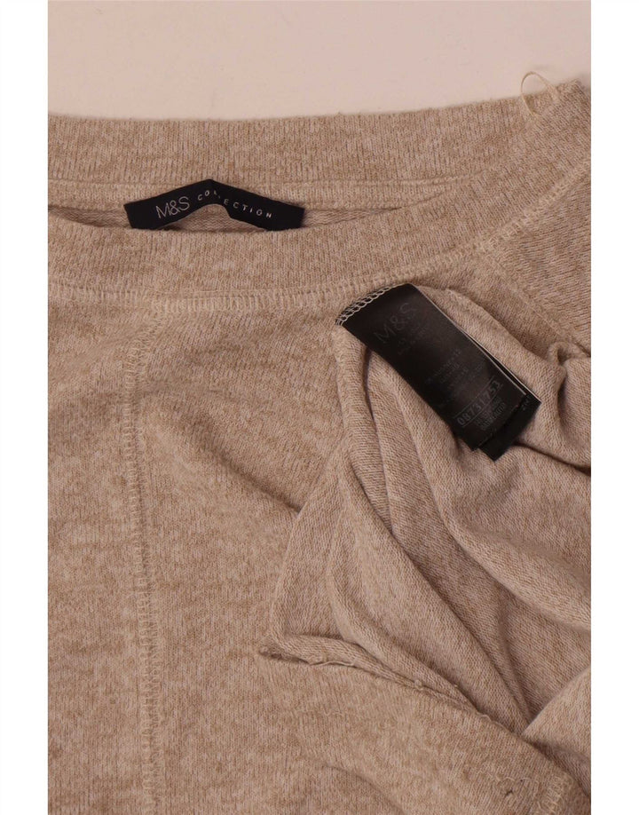 Marks & Spencer Womens T-Shirt Top UK 12 Medium Beige Viscose
