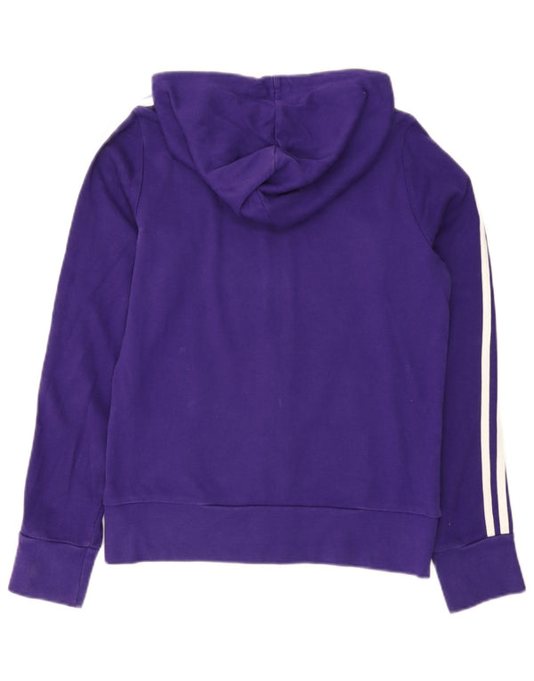 Adidas Womens Zip Hoodie Sweater UK 12 Medium Purple Cotton