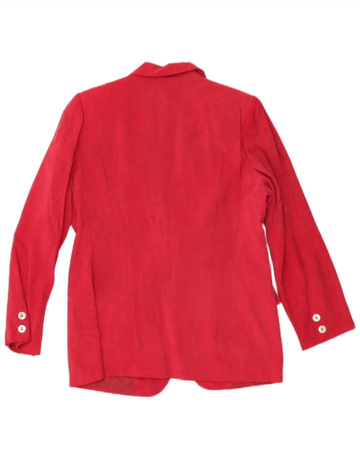 Caractere Womens 1 Button Blazer Jacket UK 12 Medium Red Silk