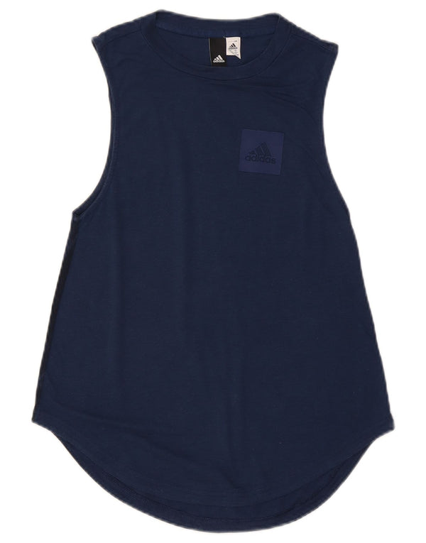 Adidas Womens Vest Top UK 8 Small Navy Blue Tie Dye Polyester