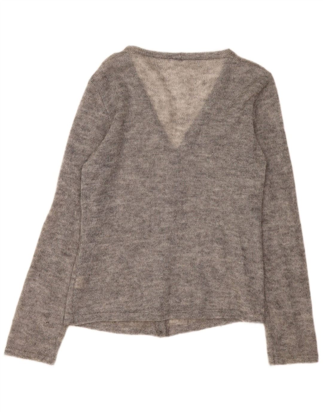Vintage Womens Cardigan Sweater UK 16 Large Grey Flecked Elastane