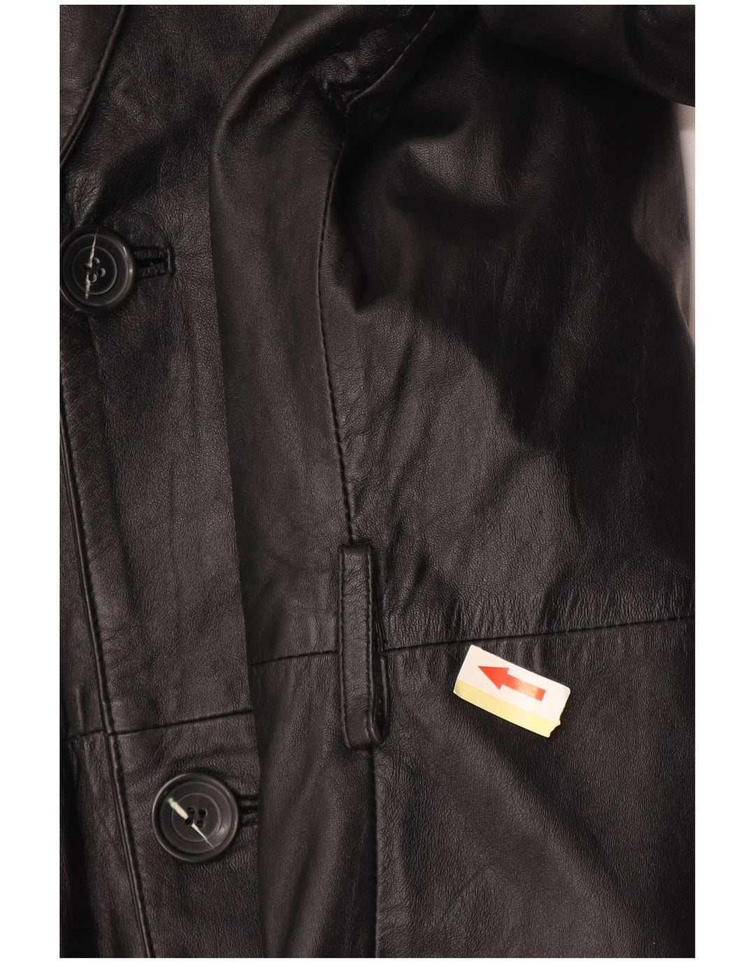 Mens Leather Coat EU 50 Large Black Leather