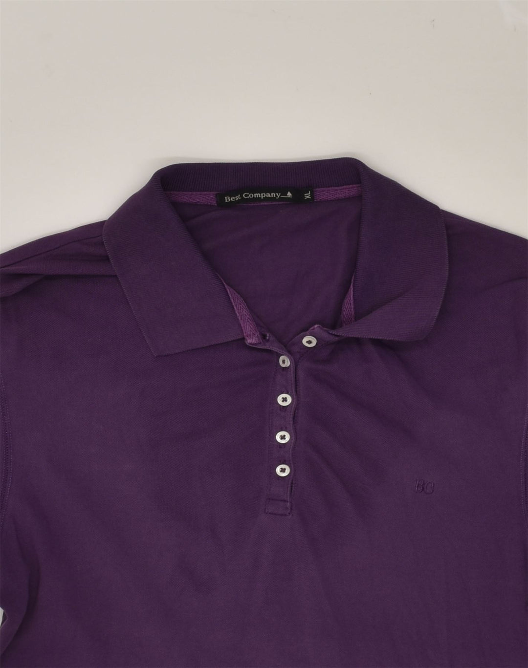BEST COMPANY Womens Polo Shirt UK 18 XL Purple Cotton | Vintage Best Company | Thrift | Second-Hand Best Company | Used Clothing | Messina Hembry 