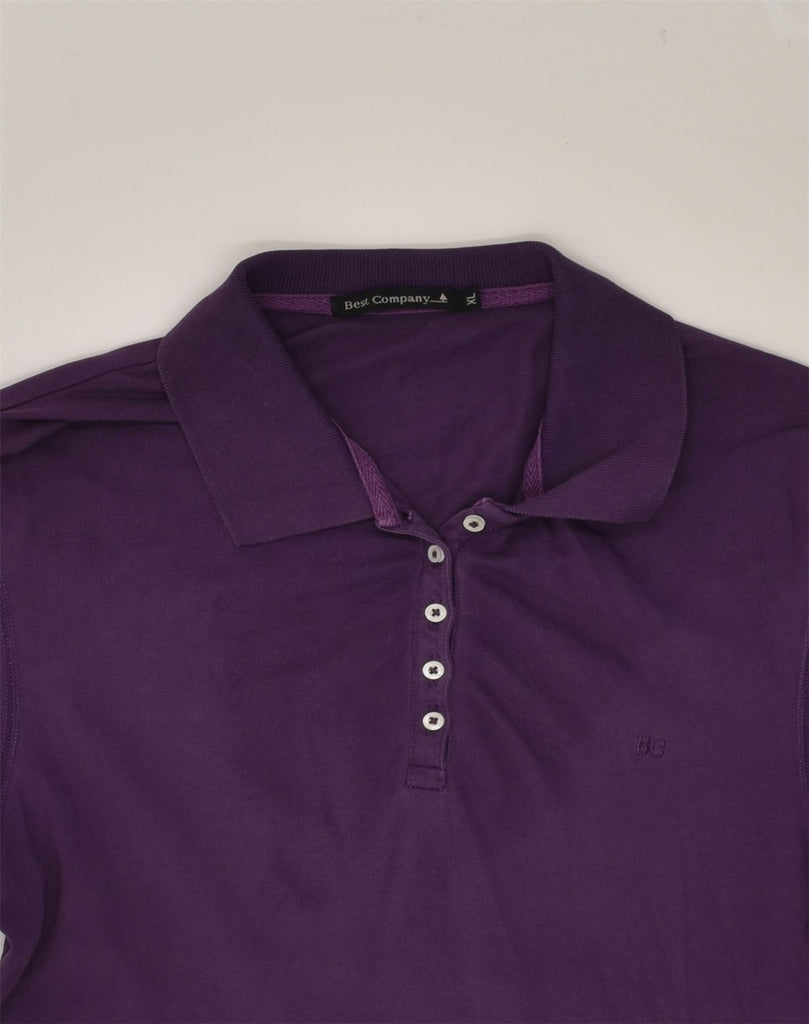 BEST COMPANY Womens Polo Shirt UK 18 XL Purple Cotton | Vintage Best Company | Thrift | Second-Hand Best Company | Used Clothing | Messina Hembry 