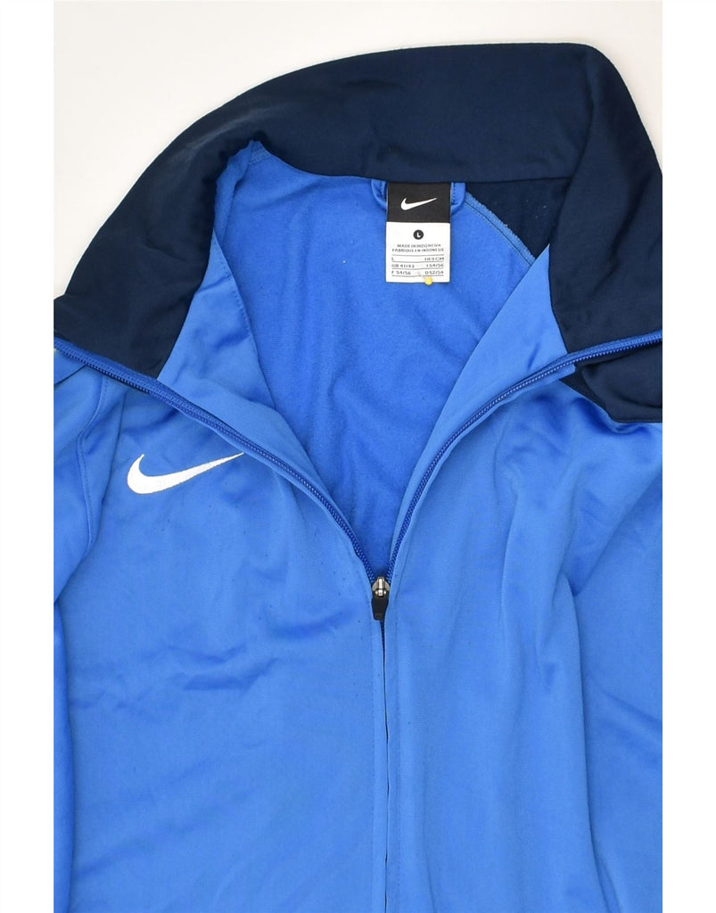 NIKE Mens Tracksuit Top Jacket Size 41/43 XL Blue Colourblock Polyester | Vintage Nike | Thrift | Second-Hand Nike | Used Clothing | Messina Hembry 