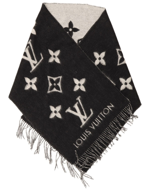 Louis Vuitton Womens Graphic Rectangle Scarf One Size Black Designer